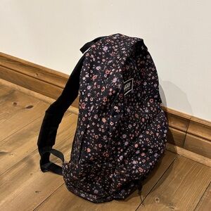 Vans Black Backpack with Pink Floral Print